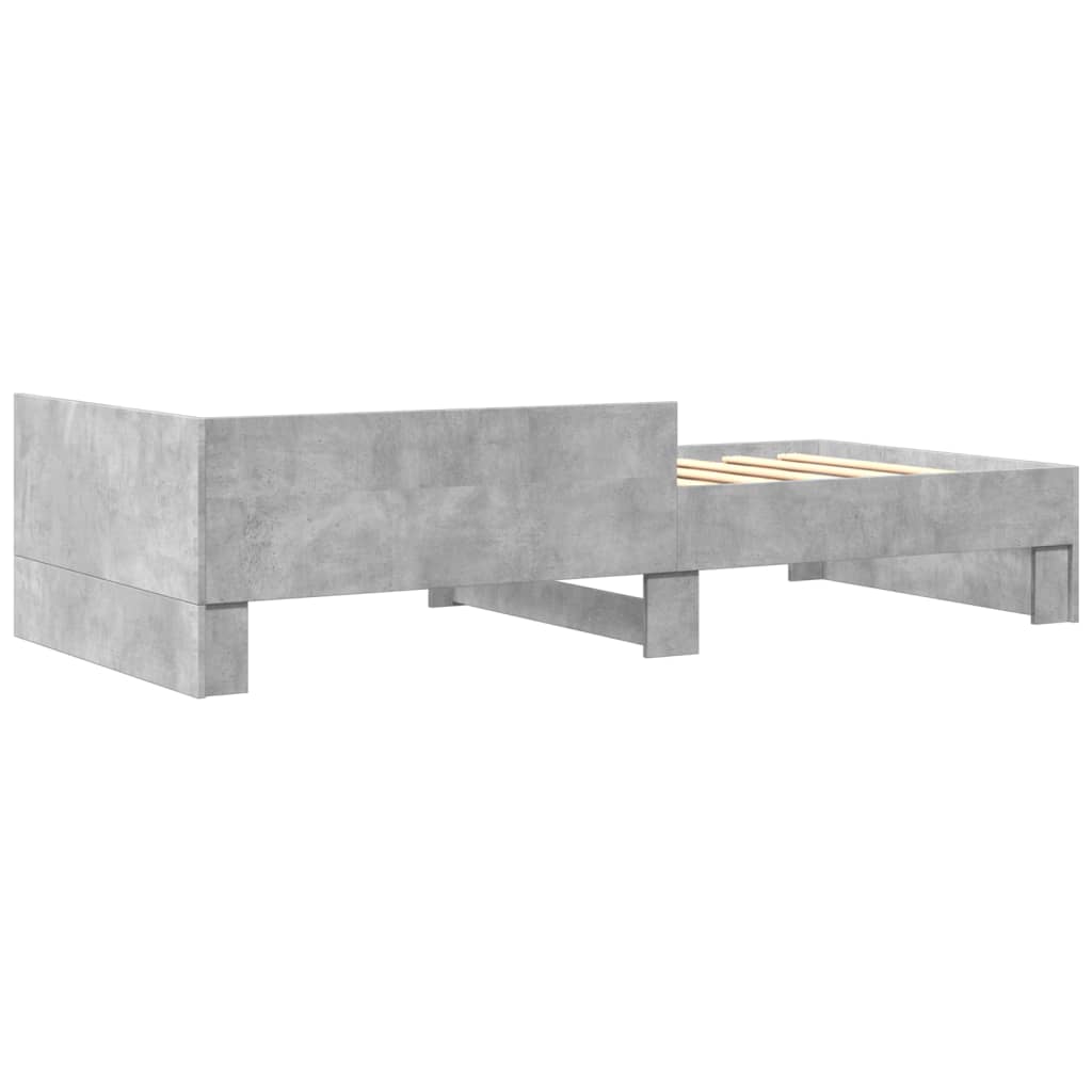 Cadru de pat, gri beton, 90x190 cm, lemn prelucrat