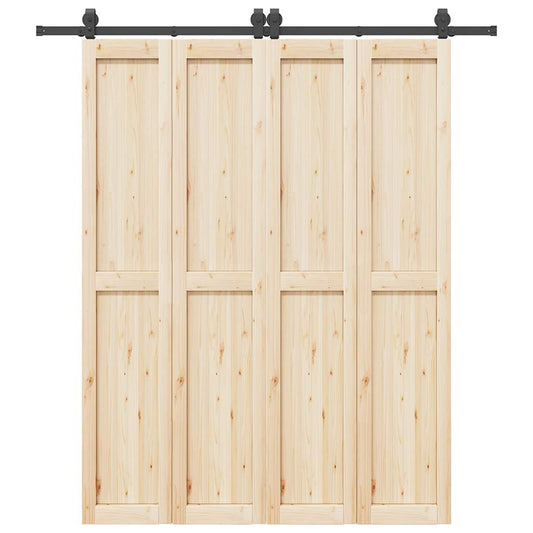 Set feronerie pentru uși glisante, negru, 200 cm, oțel