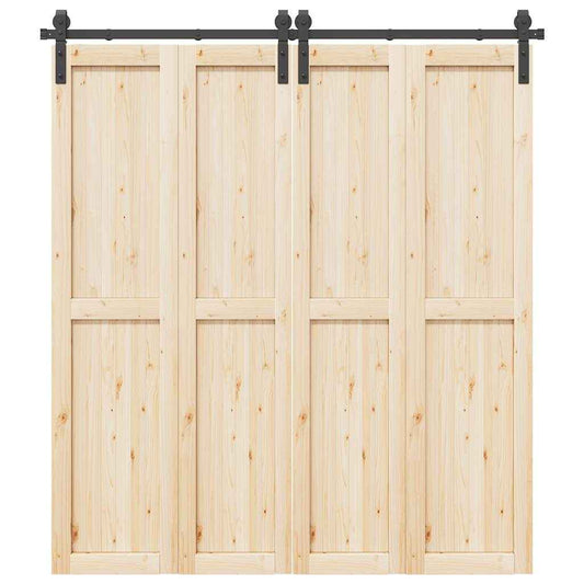 Set feronerie pentru uși glisante, negru, 200 cm, oțel