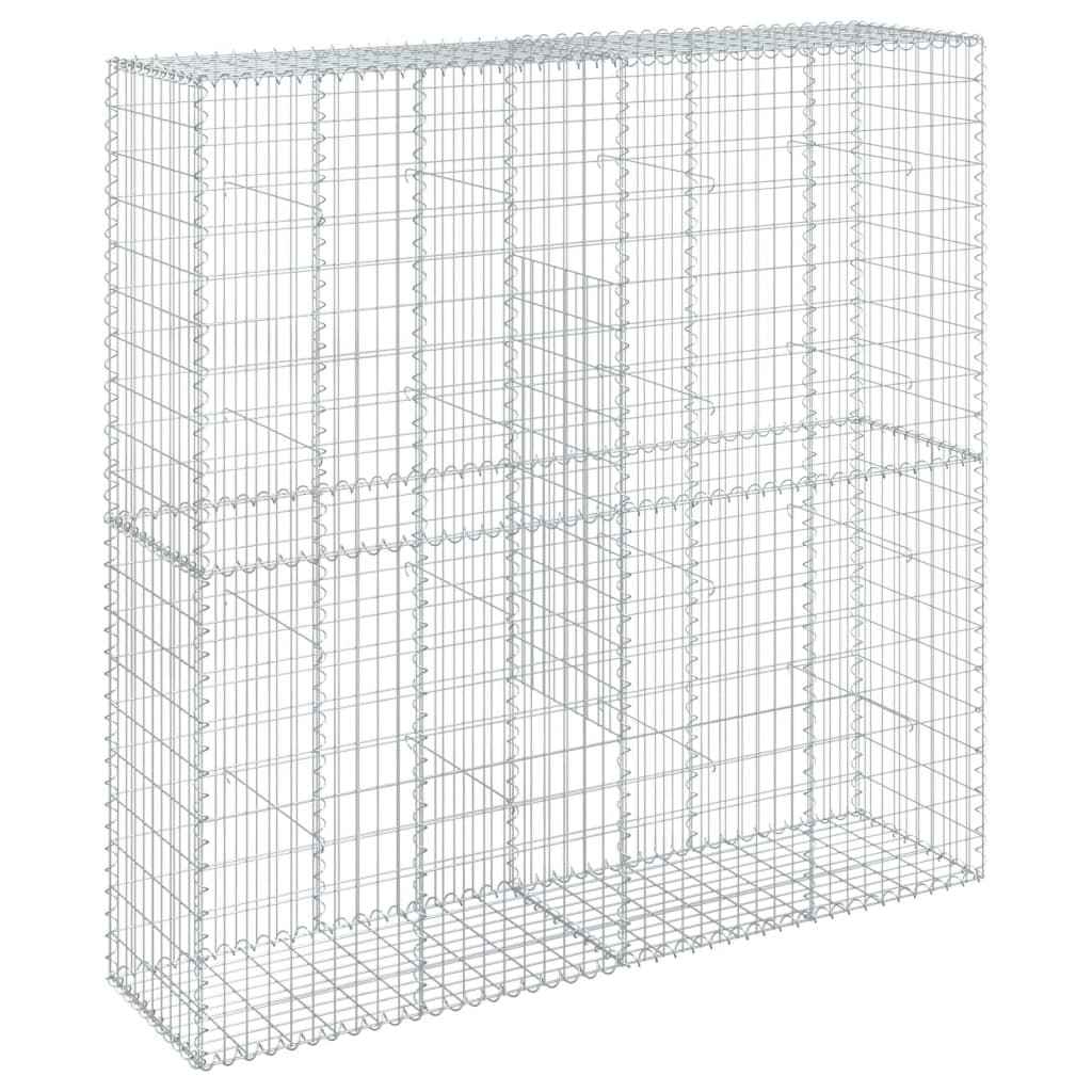 Coș gabion cu capac, 200x50x200 cm, fier galvanizat