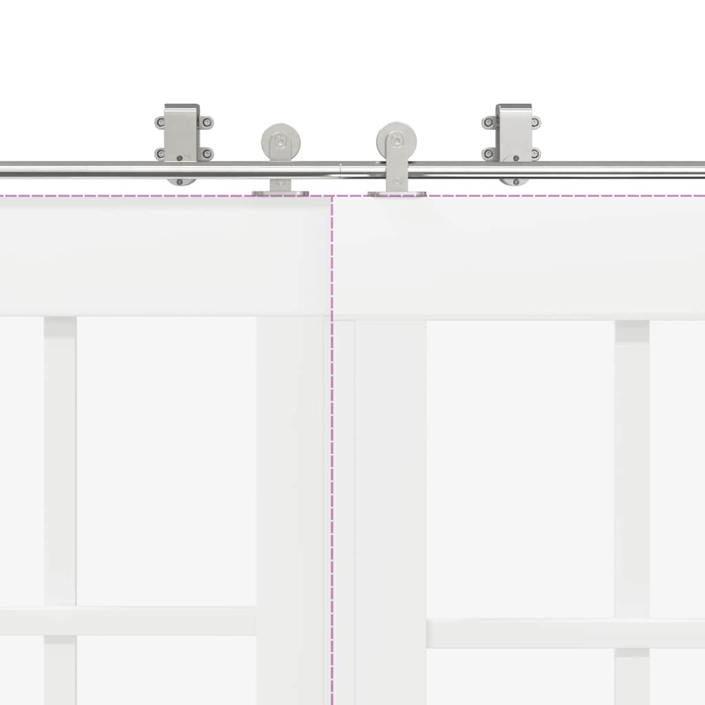 Set piese pentru ușă glisantă, argintiu, 400 cm oțel inoxidabil
