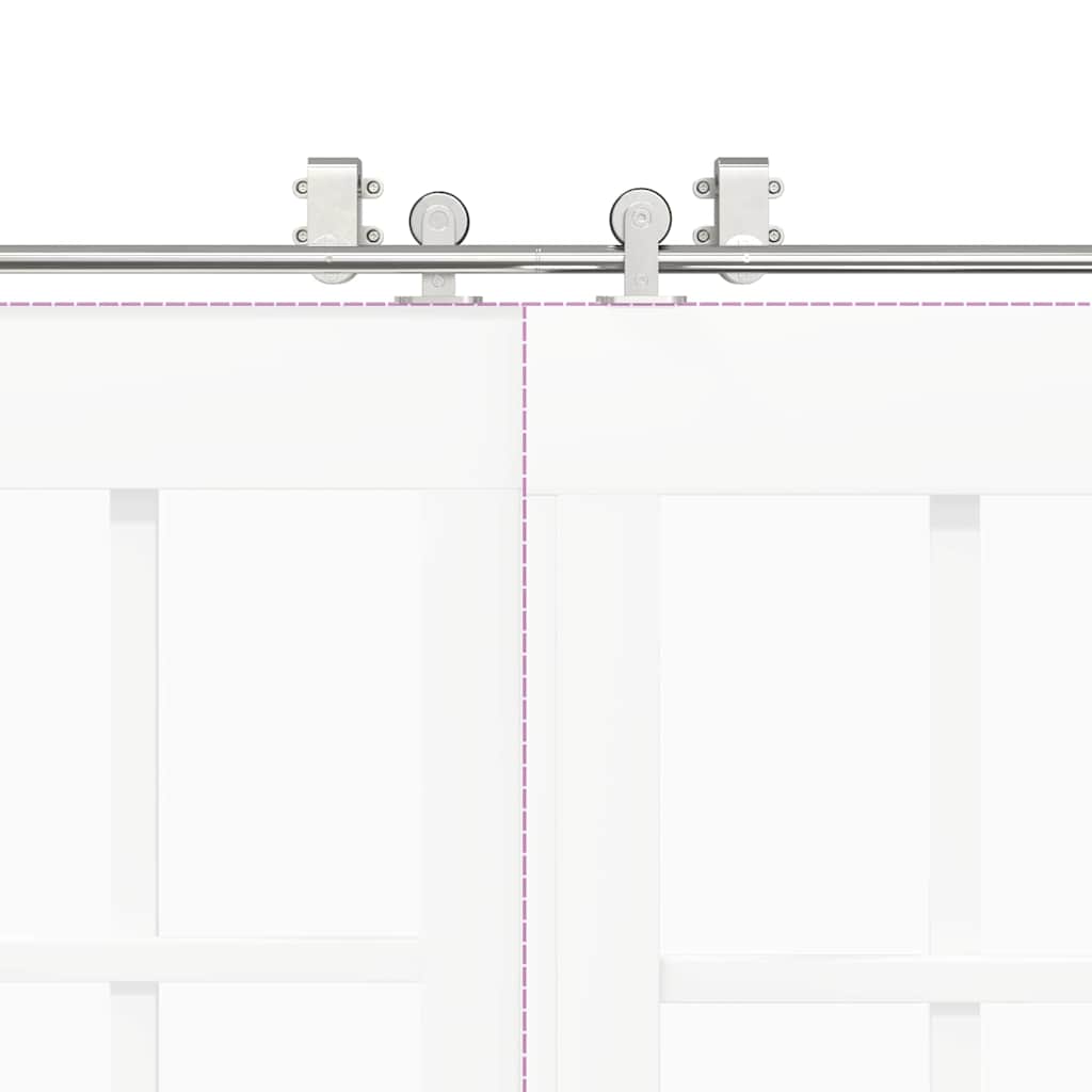 Set piese pentru ușă glisantă, argintiu, 400 cm oțel inoxidabil