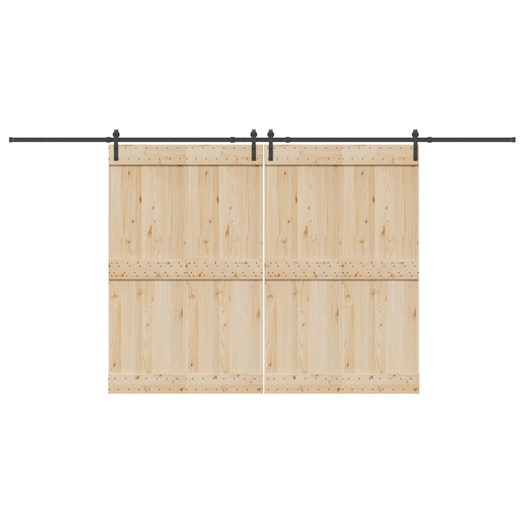 Set feronerie pentru uși glisante, negru, 427 cm, oțel