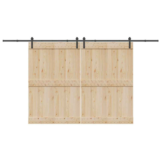 Set feronerie pentru uși glisante, negru, 400 cm, oțel