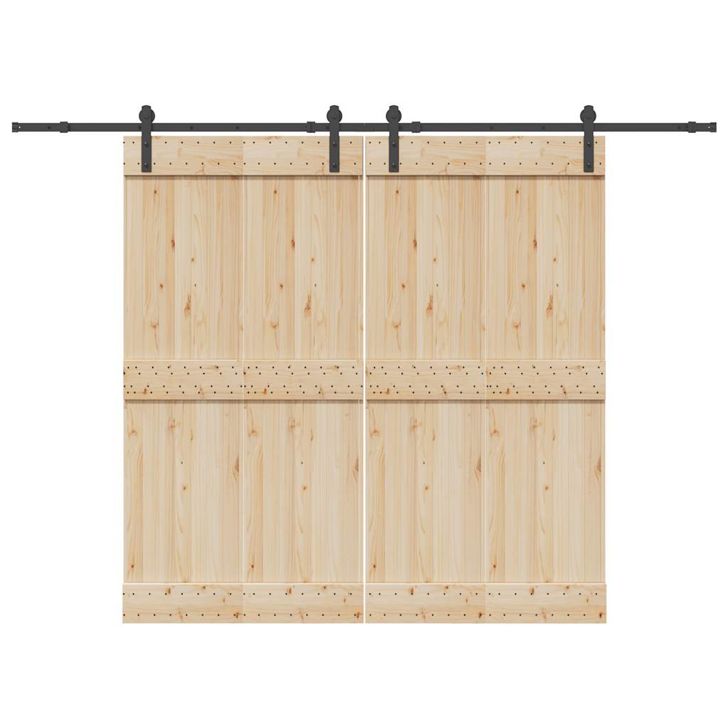 Set feronerie pentru uși glisante, negru, 427 cm, oțel