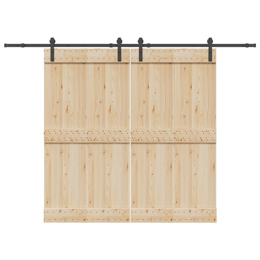Set feronerie pentru uși glisante, negru, 427 cm, oțel