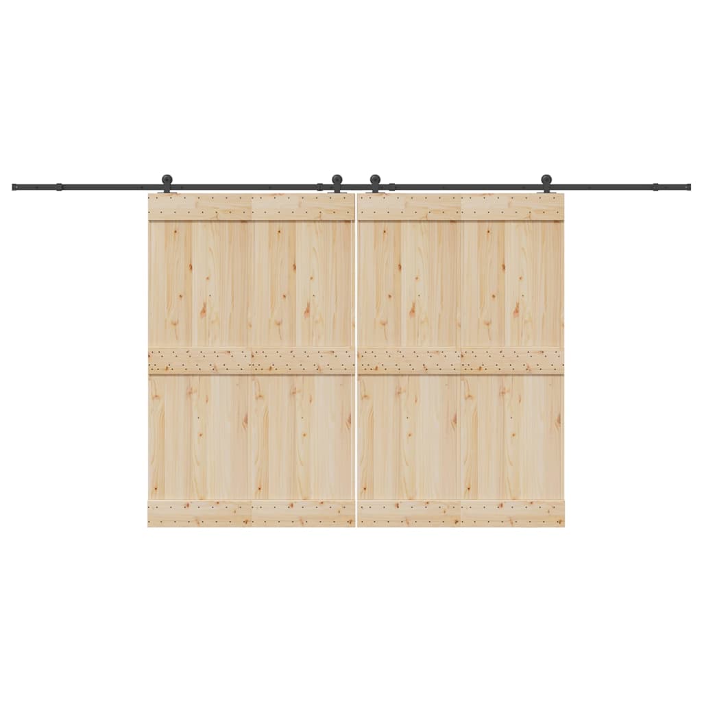 Set feronerie pentru uși glisante, negru, 427 cm, oțel