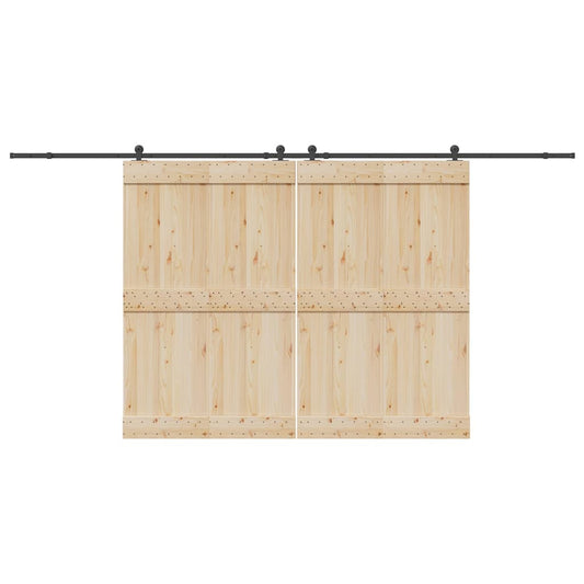 Set feronerie pentru uși glisante, negru, 427 cm, oțel