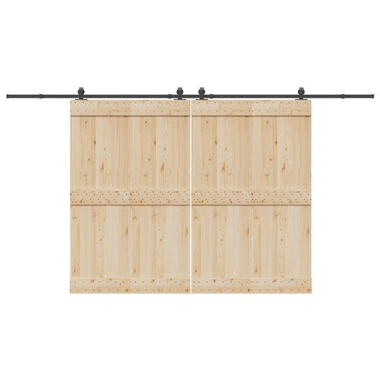 Set feronerie pentru uși glisante, negru, 400 cm, oțel