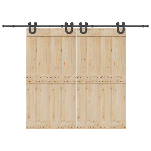 Set feronerie pentru uși glisante, negru, 400 cm, oțel