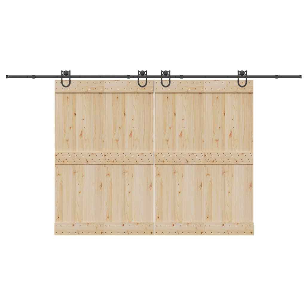 Set feronerie pentru uși glisante, negru, 400 cm, oțel