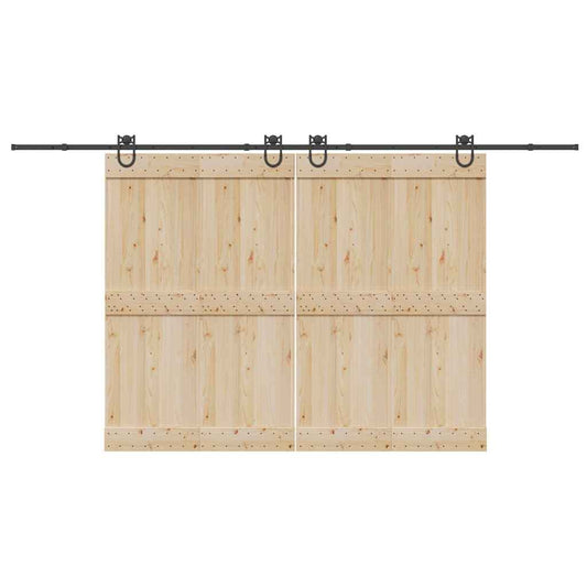 Set feronerie pentru uși glisante, negru, 400 cm, oțel