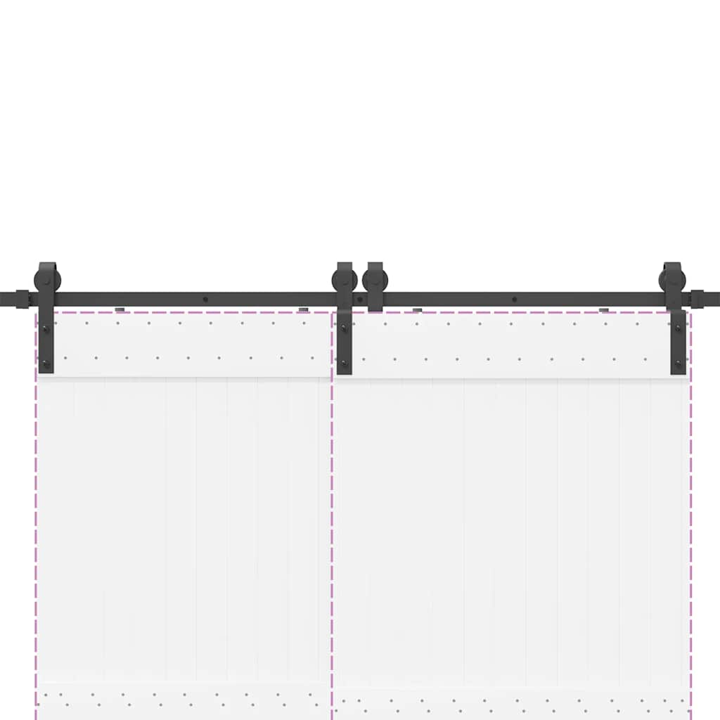 Set feronerie pentru uși glisante, negru, 400 cm, oțel