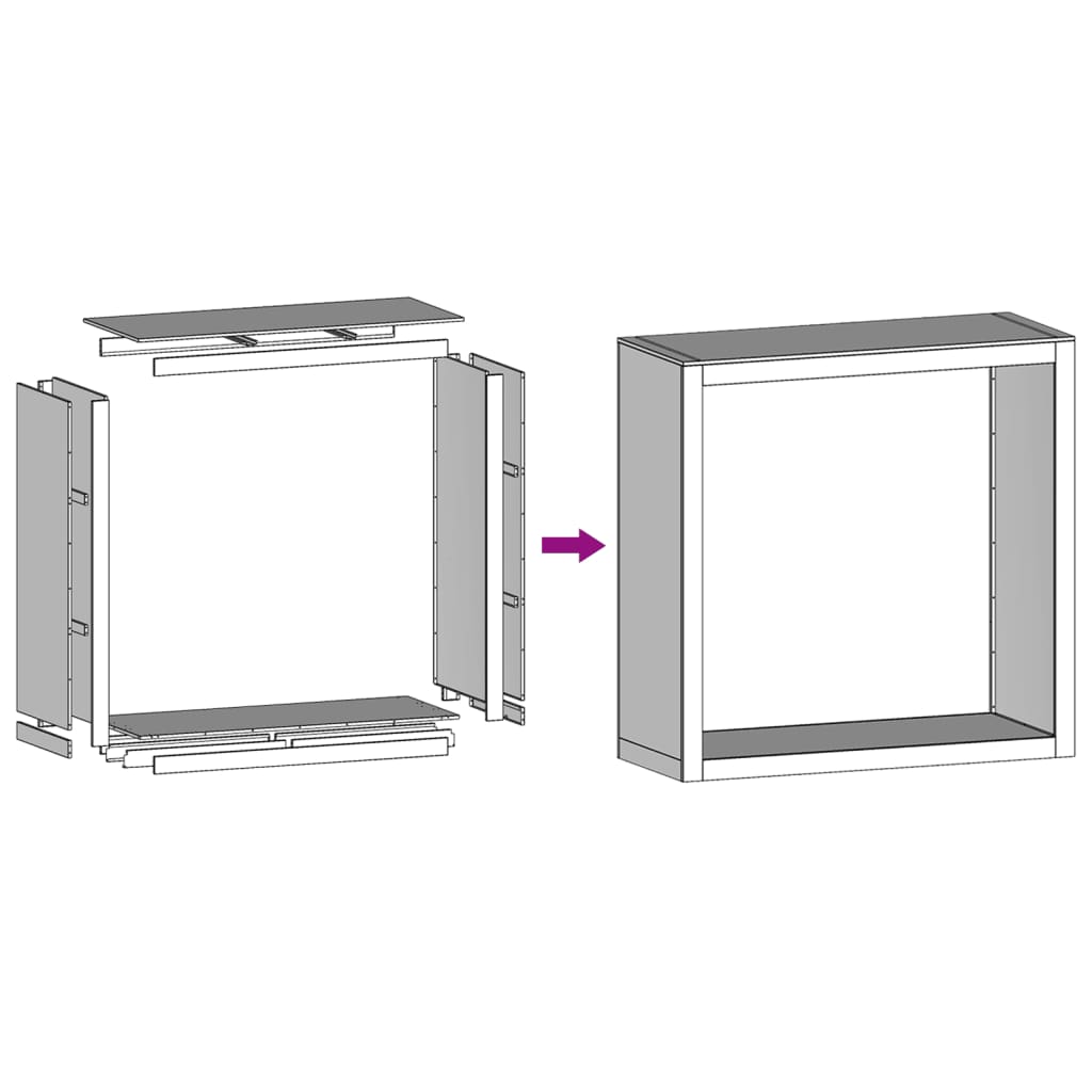 Suport pentru lemne de foc 100x40x100 cm Oțel pentru intemperii