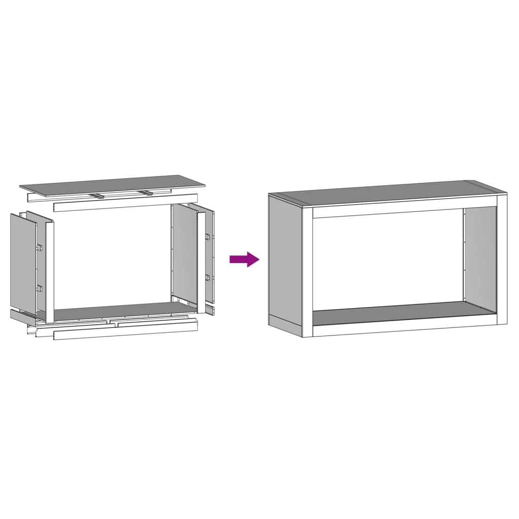 Suport pentru lemne de foc 100x40x60 cm Oțel pentru intemperii