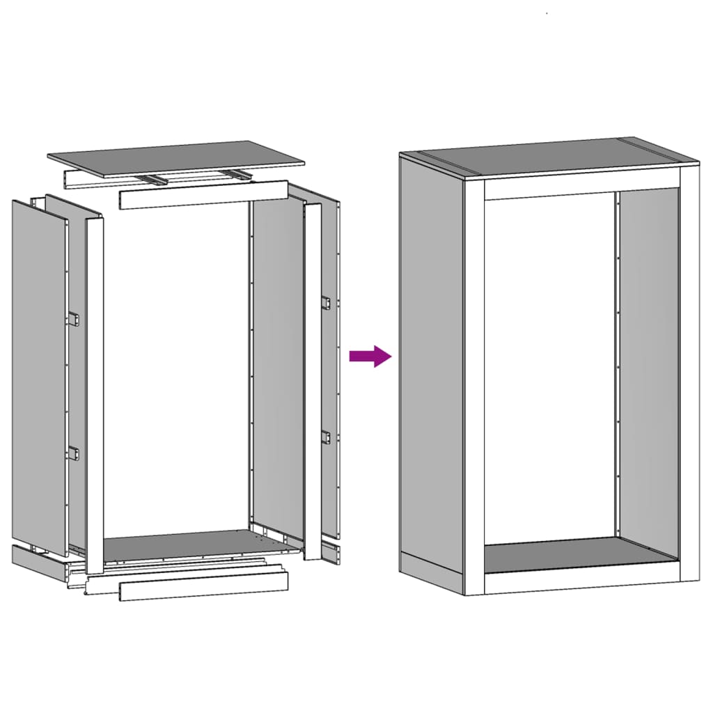 Suport pentru lemne de foc 60x40x100 cm Oțel pentru intemperii