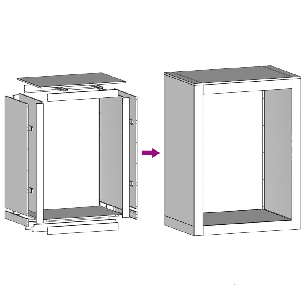 Suport pentru lemne de foc 60x40x80 cm Oțel pentru intemperii