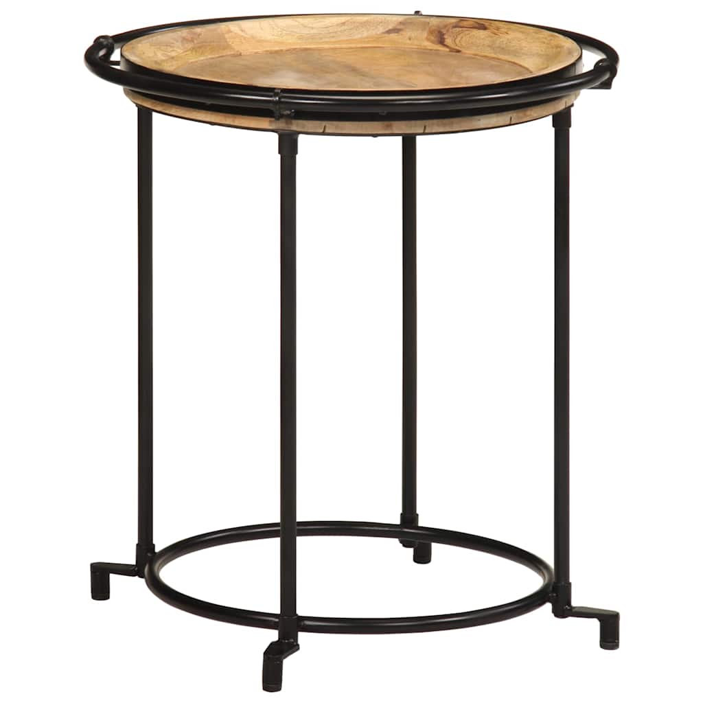 Set masă laterală 2 piese din lemn masiv de mango