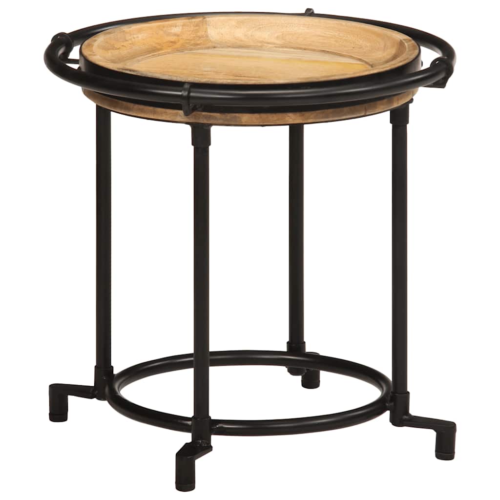 Set masă laterală 2 piese din lemn masiv de mango