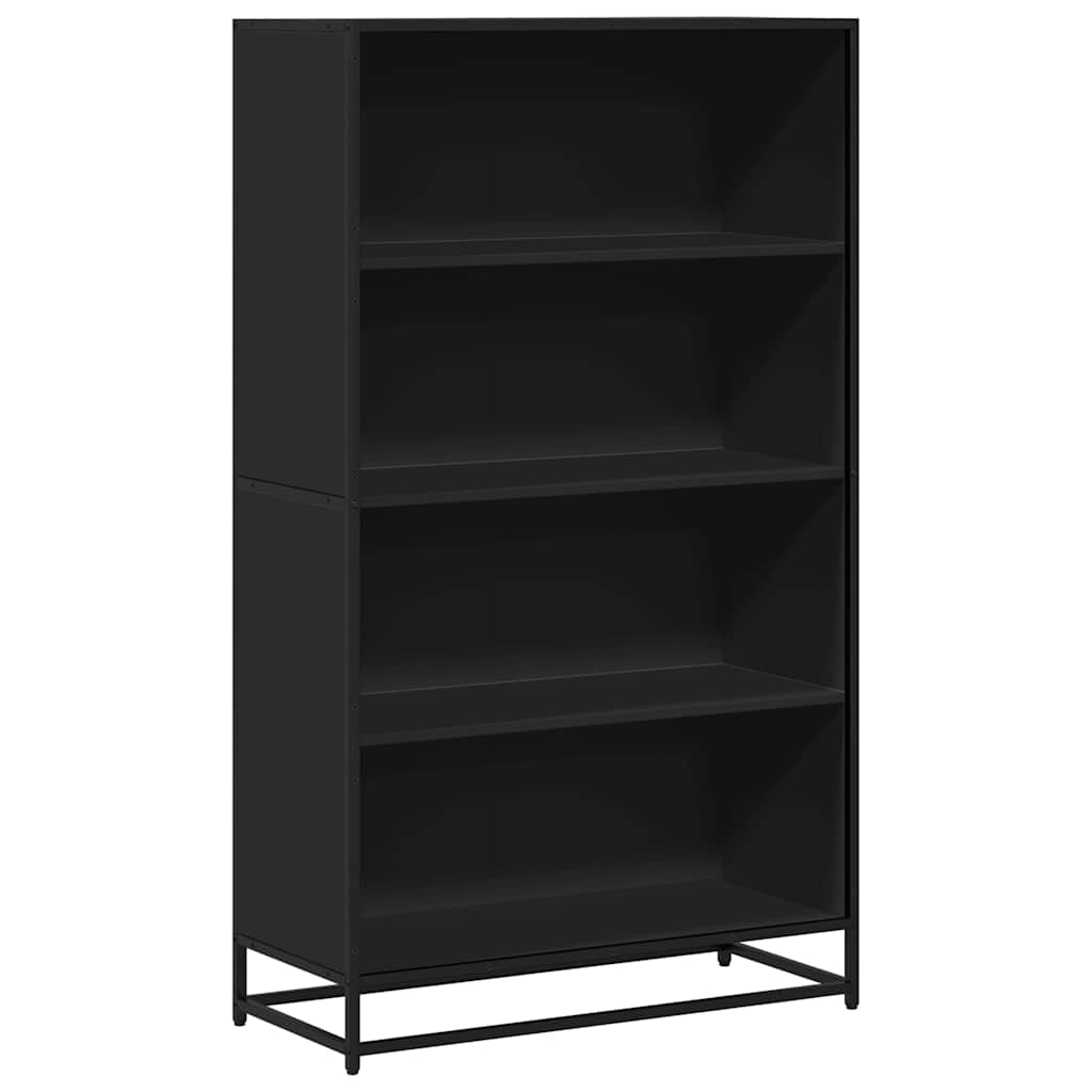 Bibliotecă, negru, 80,5x35x139 cm, lemn prelucrat