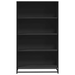 Bibliotecă, negru, 80,5x35x139 cm, lemn prelucrat