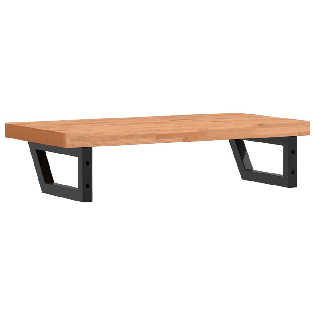 Raft pentru lavoar montat pe perete, oțel și lemn masiv fag