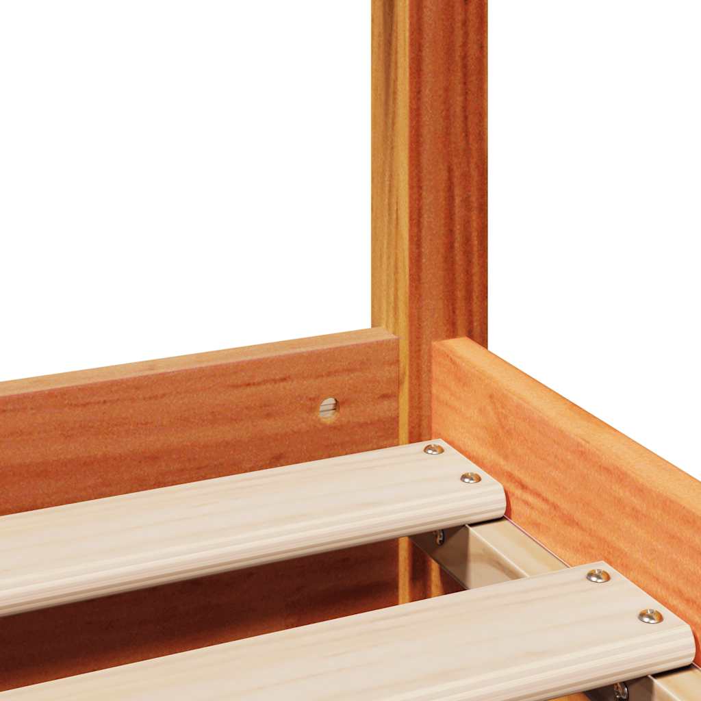 Cadru pat fără saltea, maro ceruit, 160x200 cm, lemn masiv pin