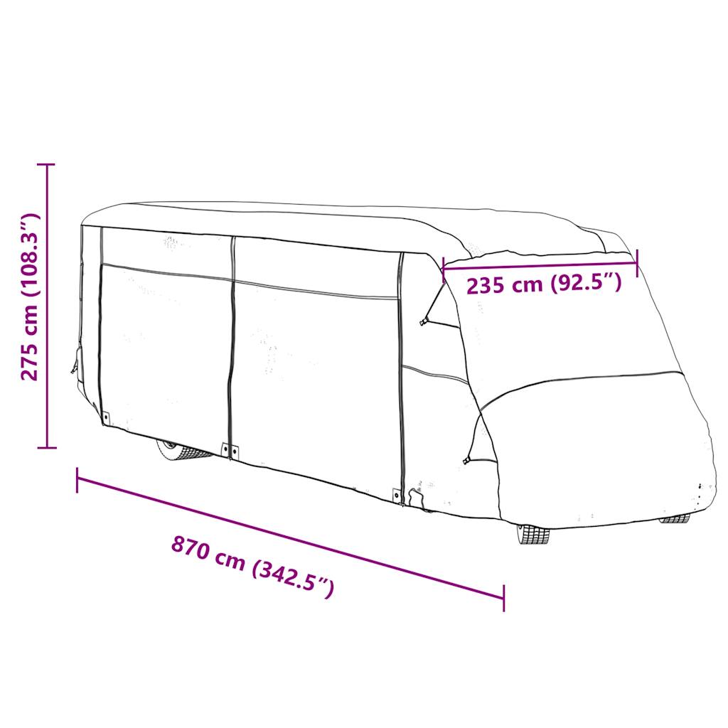 Husa de rulota gri 870x235x275 cm Tesatura netesuta