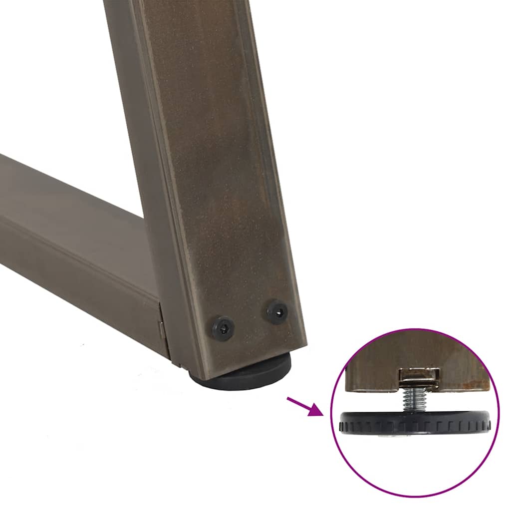 Picioare de masă în formă de V, 3 buc., oțel natural, 100 x (72-73,3) cm