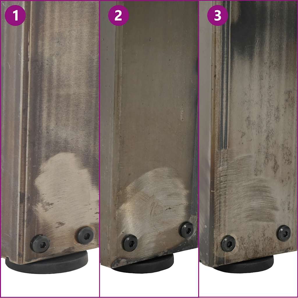 Picioare de masă în formă de V, 3 buc., oțel natural, 100 x (72-73,3) cm