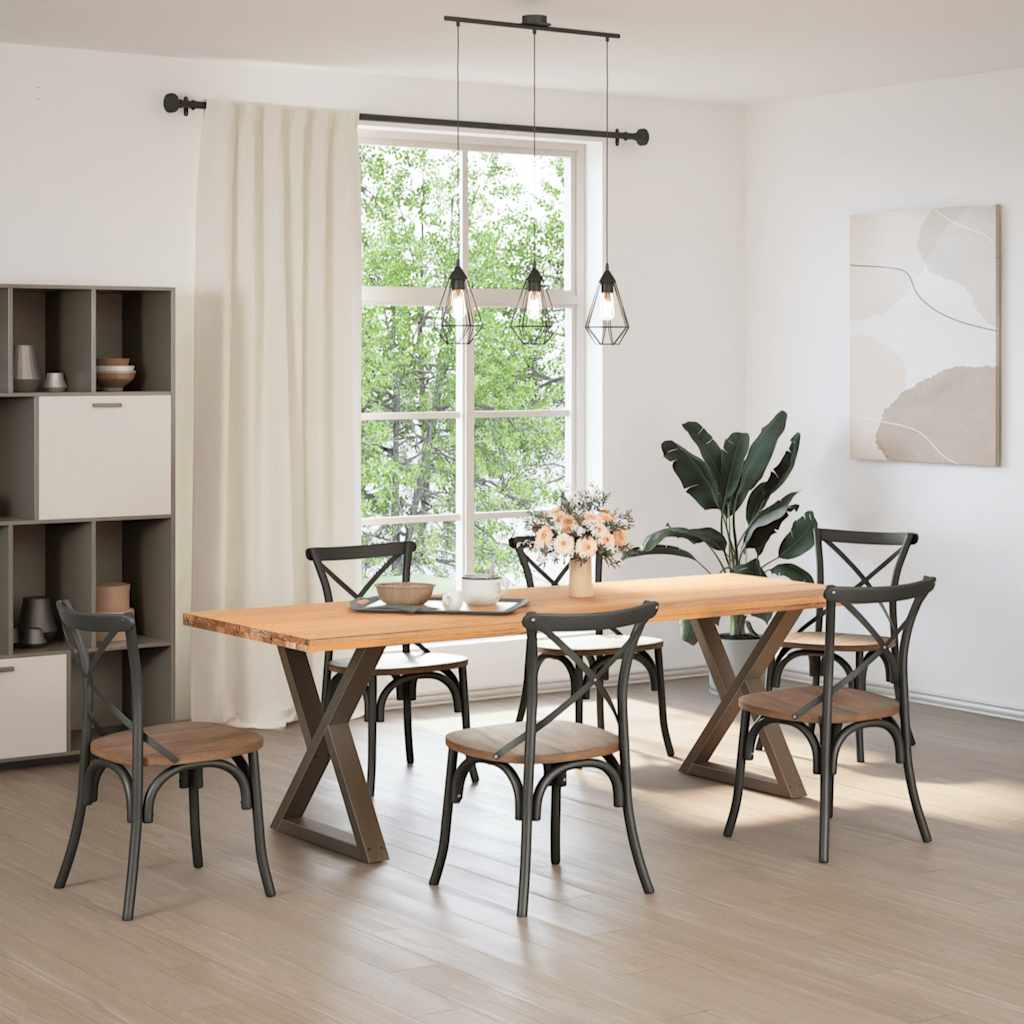 Picioare masă de sufragerie, 2 buc., oțel natural, 80x(72-73,3) cm