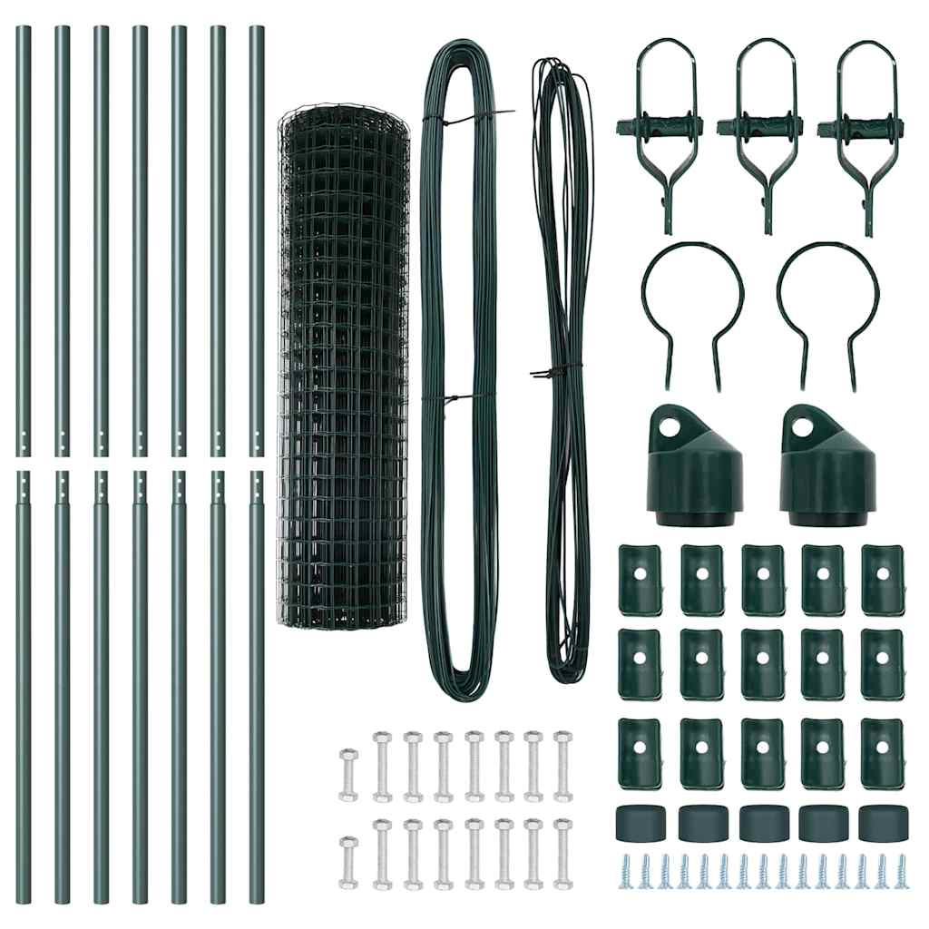 Gard cu Stâlp Verde 1,2 x 10 m Oțel