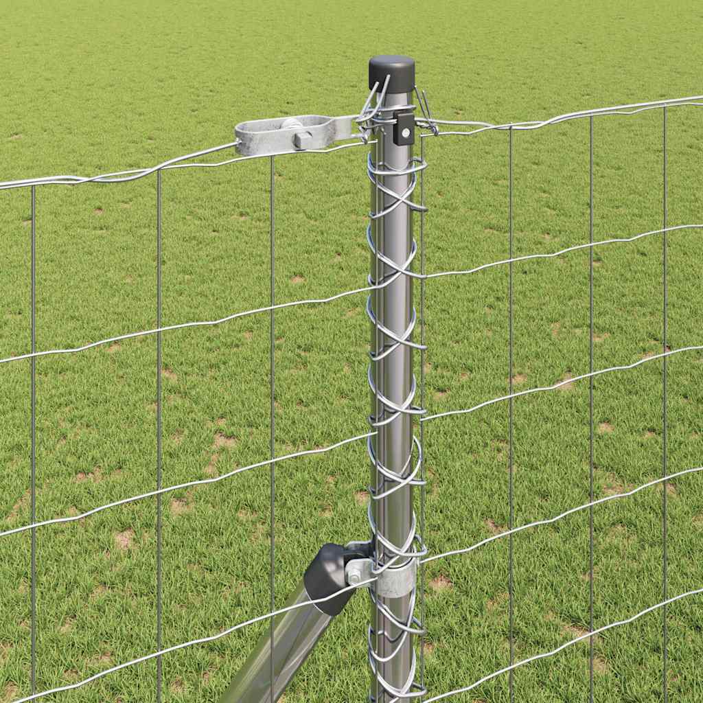 Gard cu Stâlp Argintiu 1,5 x 10 m Oțel și PVC