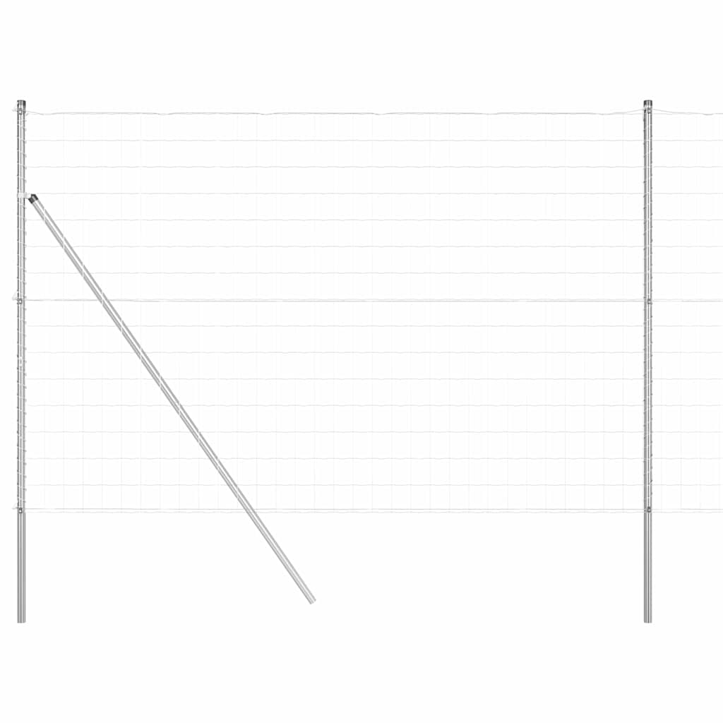 Gard cu Stâlp Argintiu 1,5 x 10 m Oțel și PVC