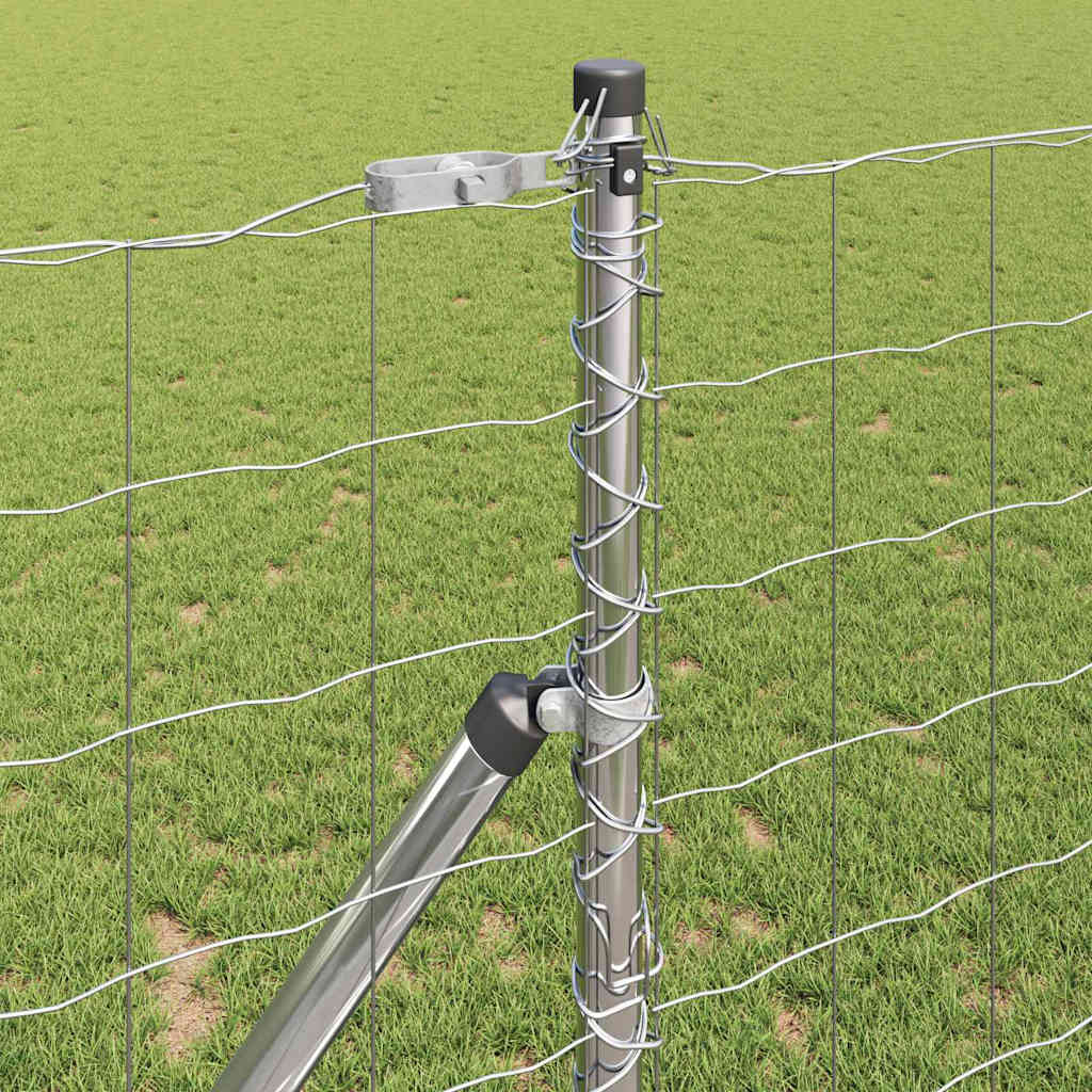 Gard cu Stâlp Argintiu 1 x 10 m Oțel și PVC