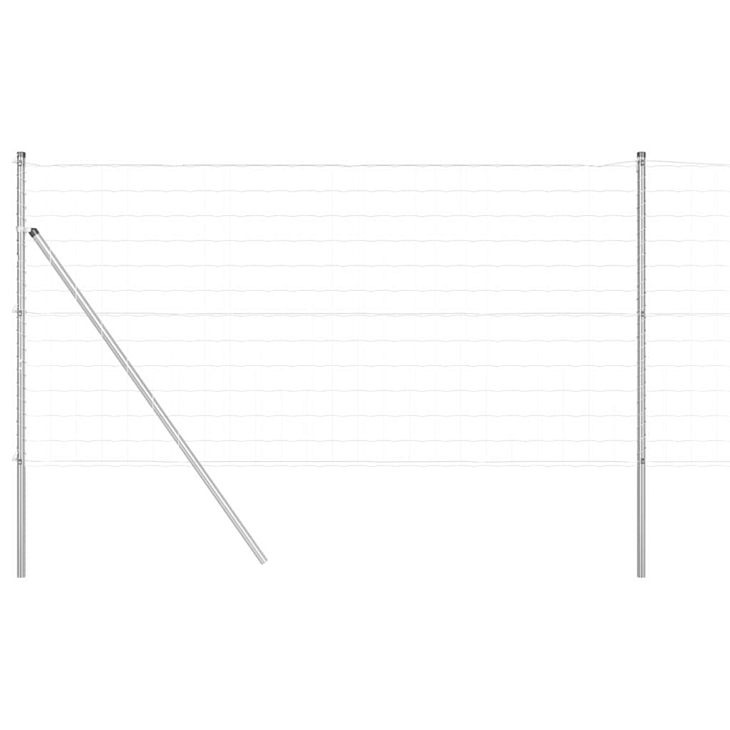 Gard cu Stâlp Argintiu 1 x 10 m Oțel și PVC