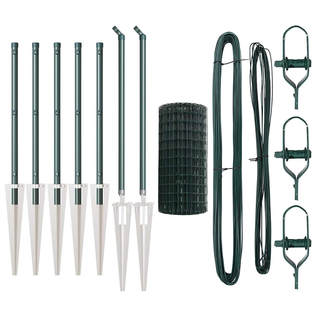 Gard cu Stâlp Verde 0,4 x 10 m Oțel și PVC