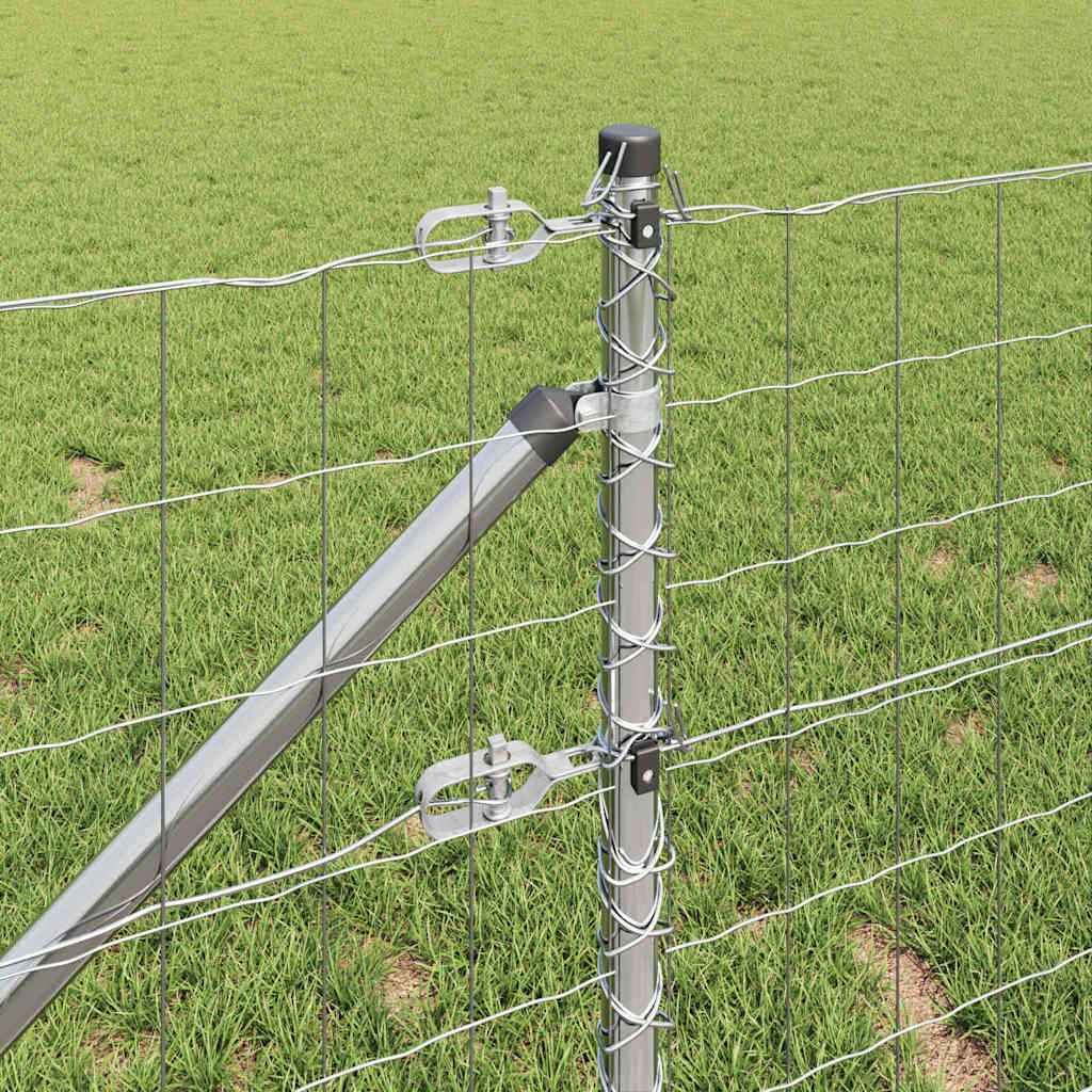 Gard cu Stâlp Argintiu 0,6 x 10 m Oțel