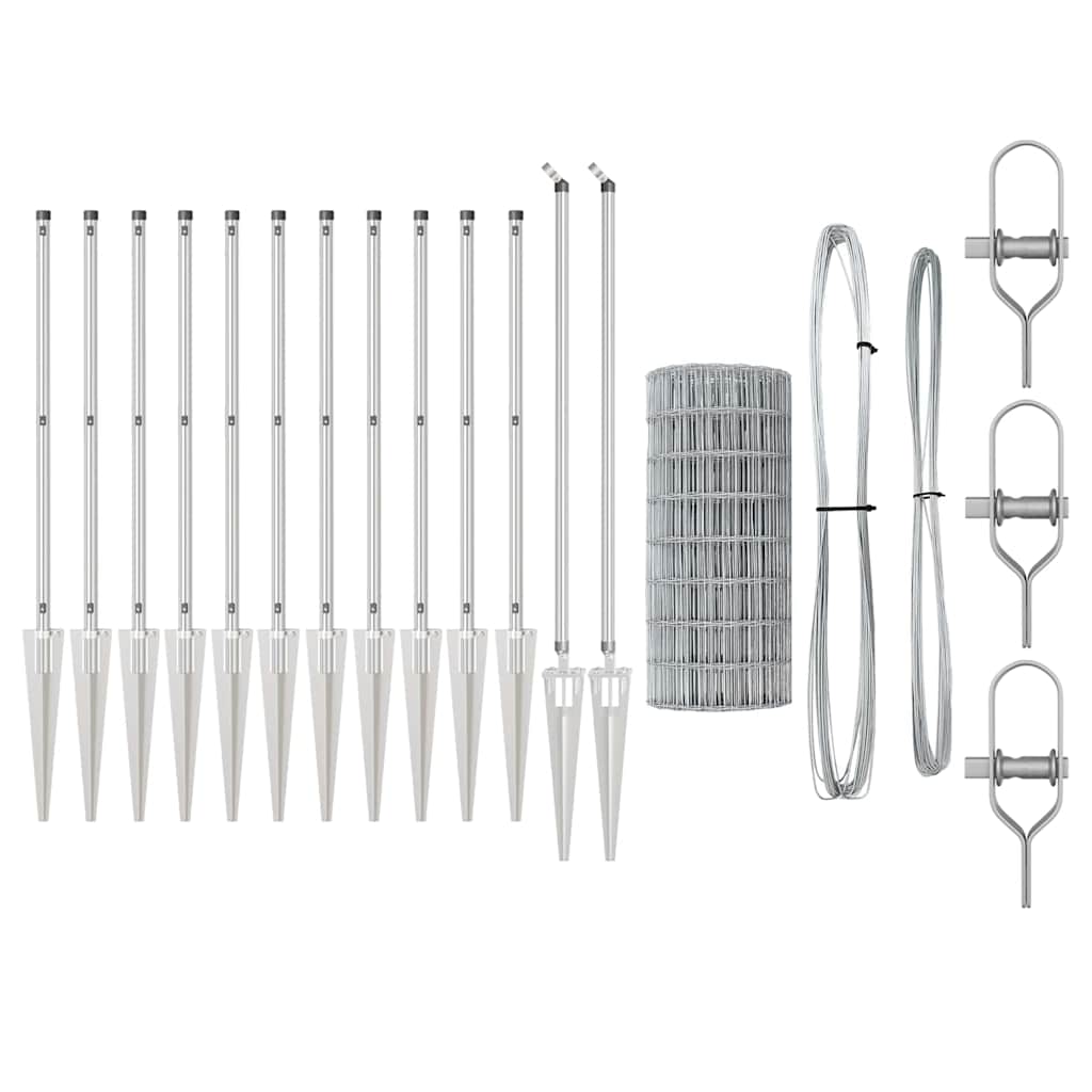 Gard cu Stâlp Argintiu 0,6 x 10 m Oțel