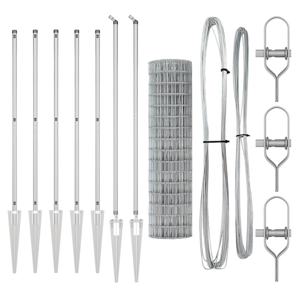 Gard cu Stâlp Argintiu 1,4 x 10 m Oțel