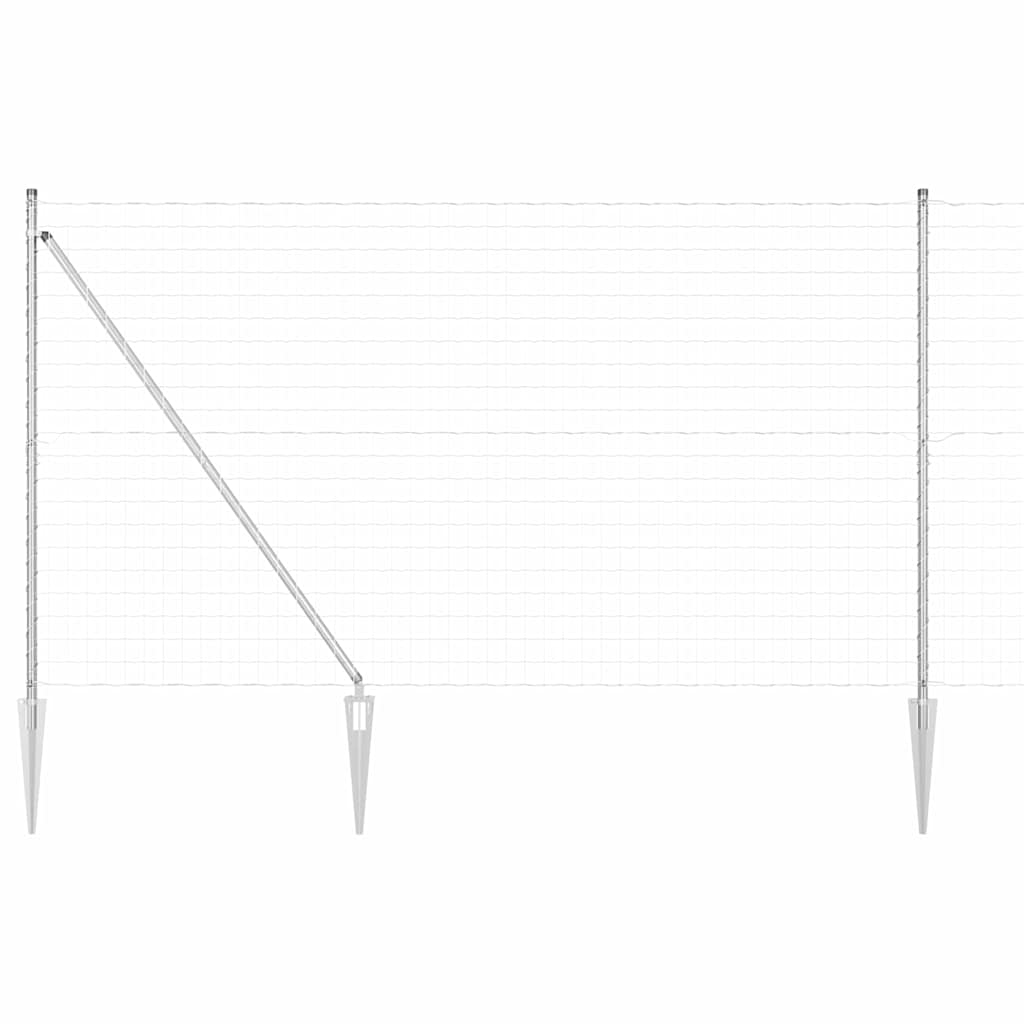 Îngrădire cu stâlpi Argintiu 1.6 x 10 m Oțel