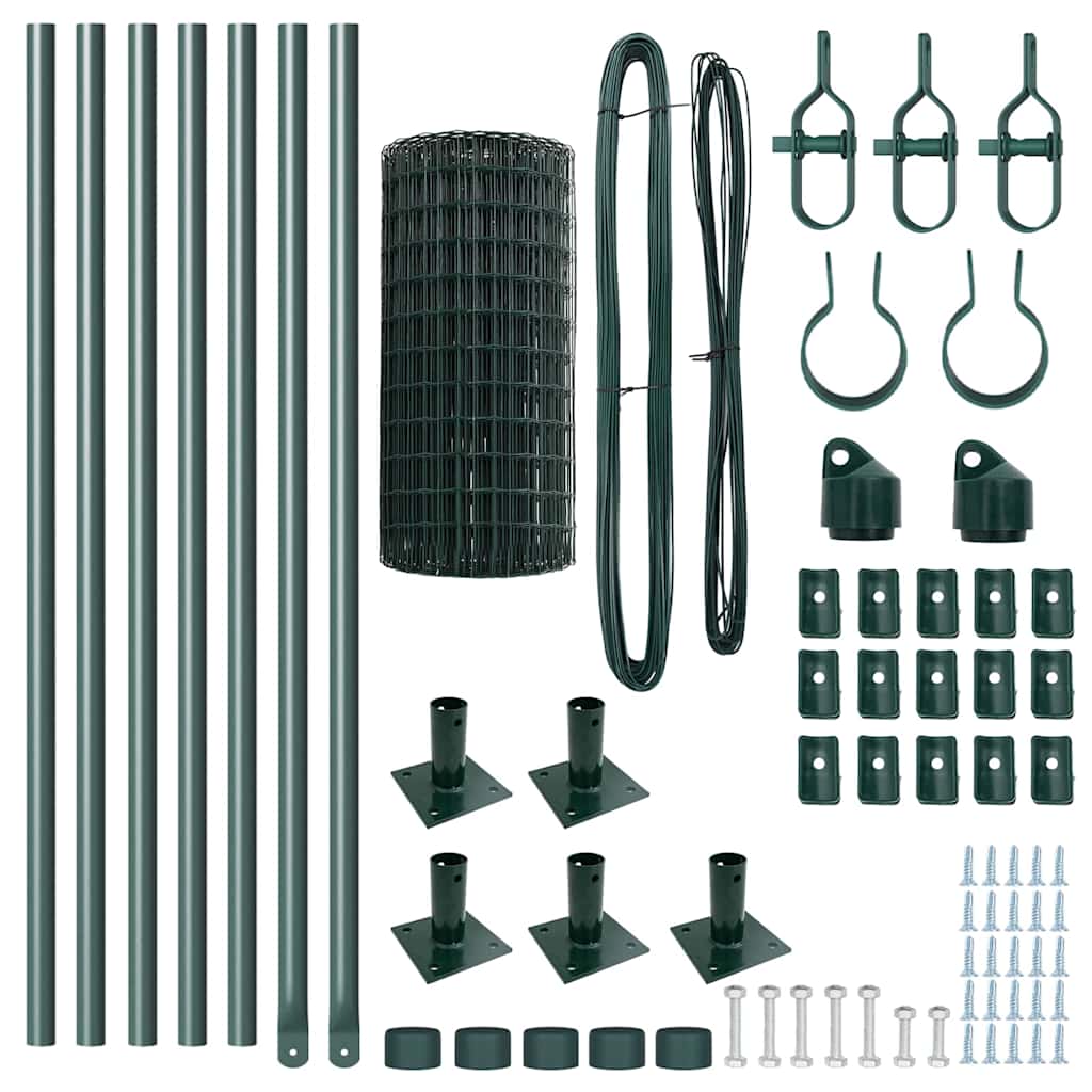 Gard cu Stâlp Verde 0,6 x 10 m Oțel și PVC