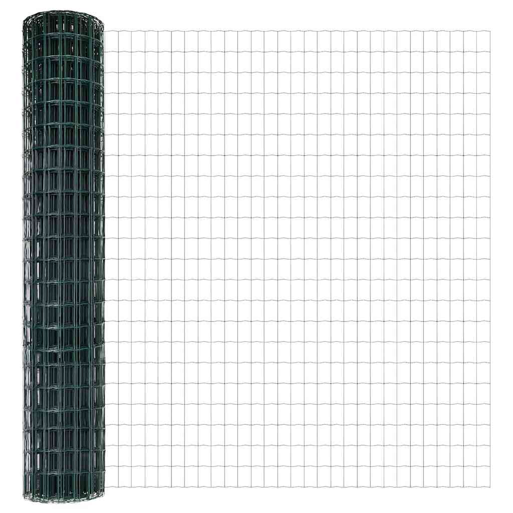 Gard cu Stâlp Verde 1,6 x 10 m Oțel și PVC