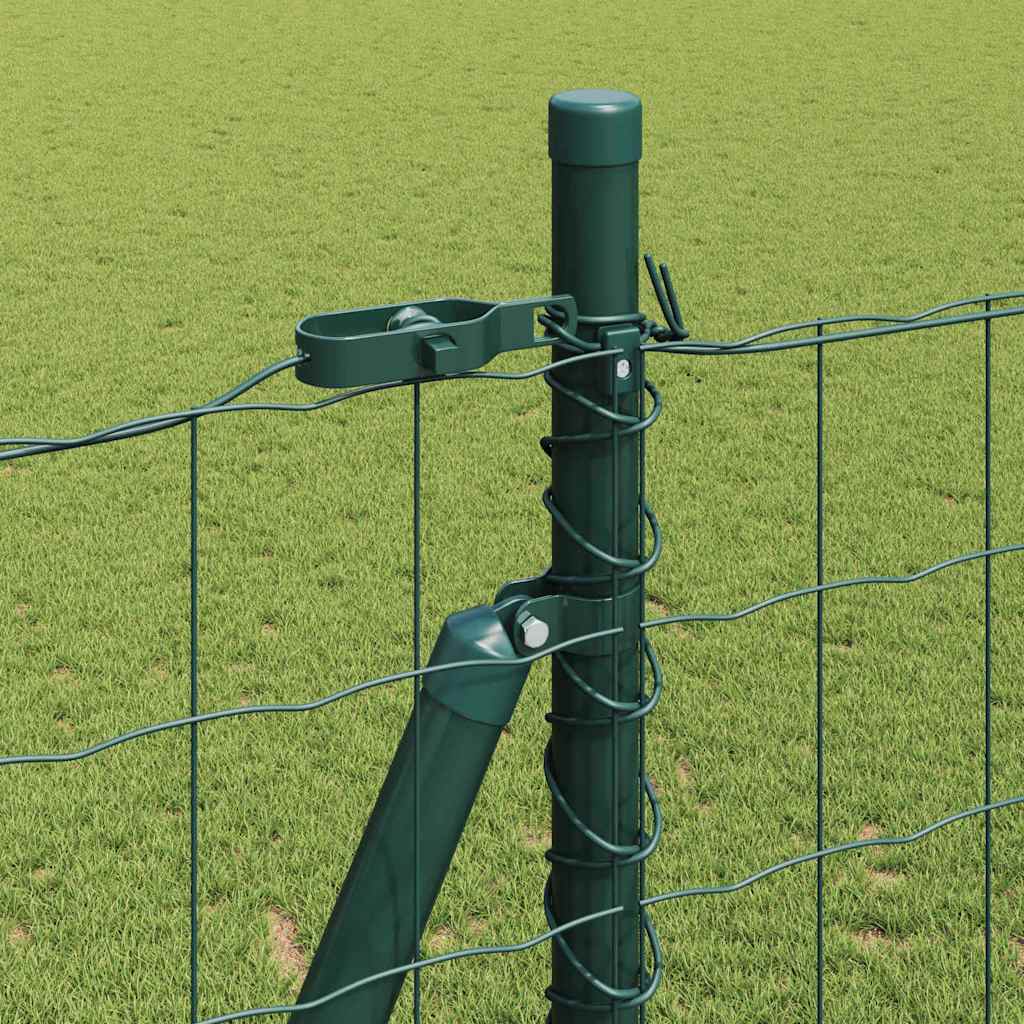 Îngrădire cu stâlpi Verde 1.4 x 10 m Oțel