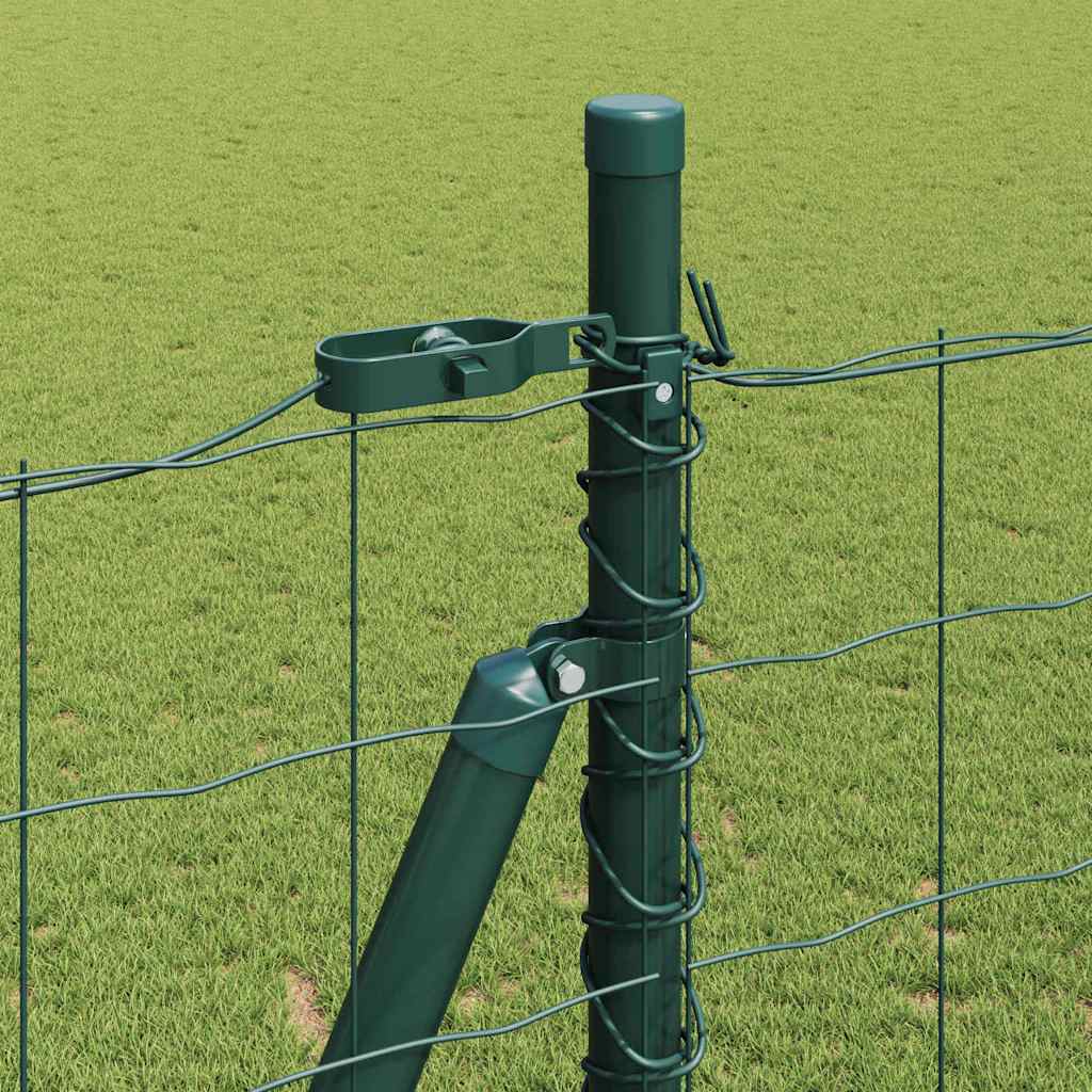 Gard cu Stâlp Verde 1,6 x 10 m Oțel și PVC