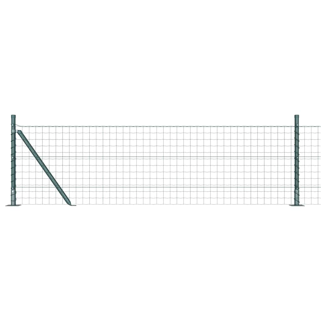 Gard cu Stâlp Verde 0,6 x 25 m Oțel și PVC