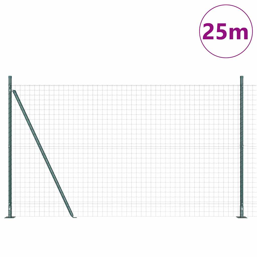 Gard cu Stâlp Verde 1,2 x 25 m Oțel și PVC