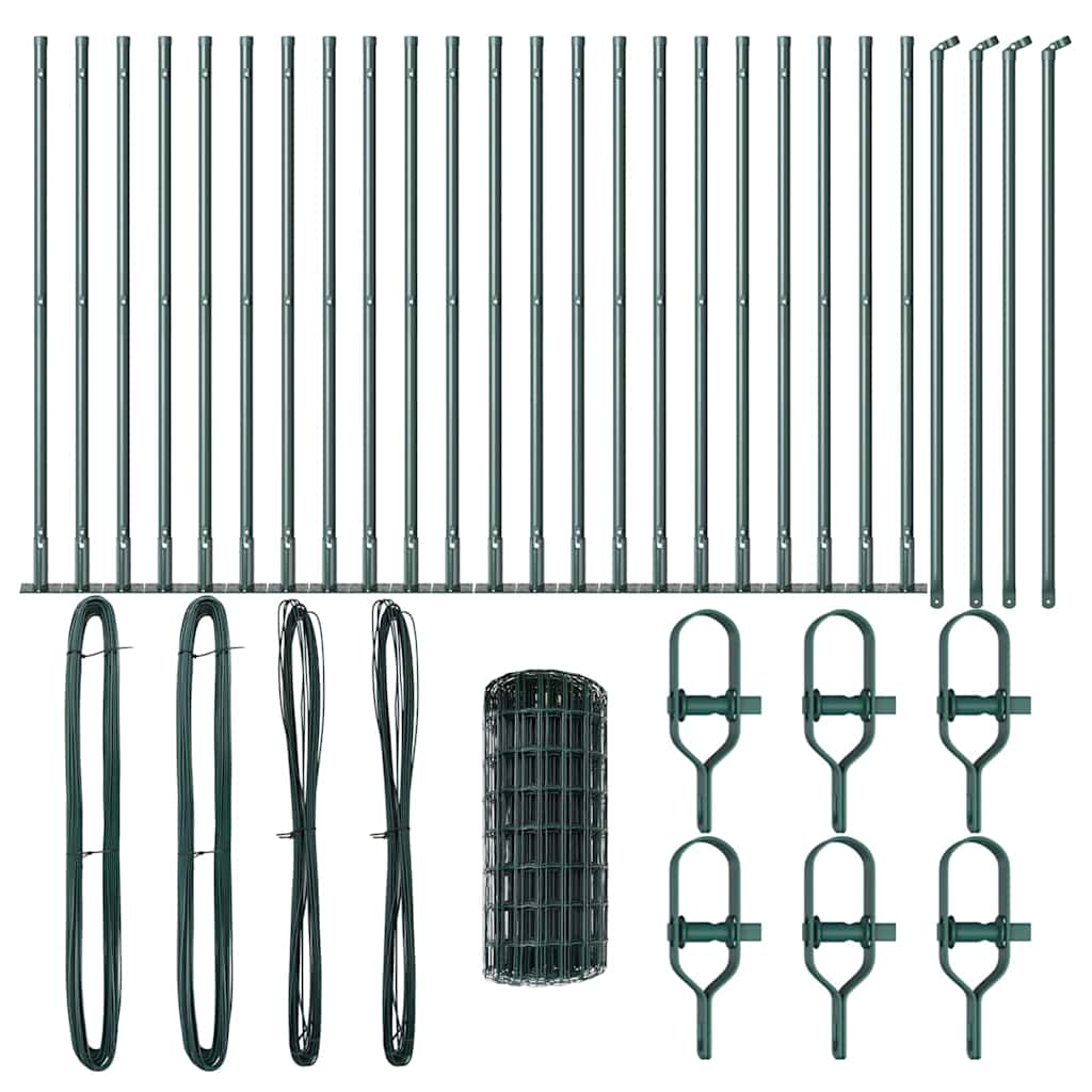 Gard cu Stâlp Verde 0,4 x 50 m Oțel și PVC