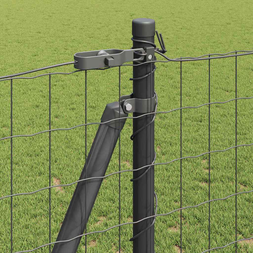 Gard cu Stâlp Gri 1,2 x 10 m Oțel și PVC