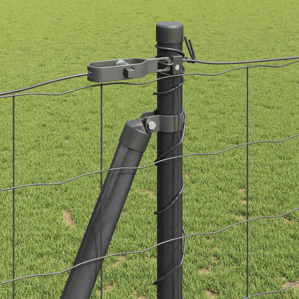 Gard cu Stâlp Gri 1,2 x 10 m Oțel